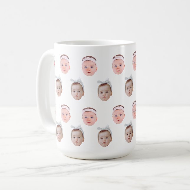 Mug Photo Personnelle, Visage Personnalisé, Visage Per (Devant gauche)