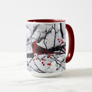 Mug Photo Red Cardinal Snow Tree