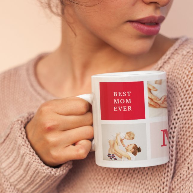 Mug Photo Rouge et rose Meilleure mère Ever Venin (Créateur téléchargé)