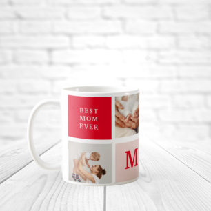 Mug Photo Rouge et rose Meilleure mère Ever Venin