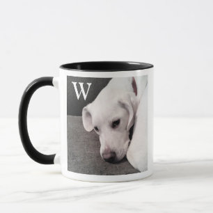 Mug Photo simple initiale de chien mignon