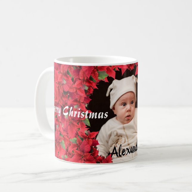 Mug Photo sur mesure de l'enfant / bébé Noël (Devant gauche)