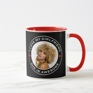 Mug Photo Texte Coeur J'Aime Mon Awesome Petite Amie