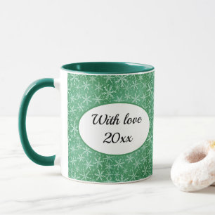Mug Photo verte de la neige de Noël