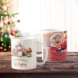 Mug Photo Woodland Animals Baby First Christmas