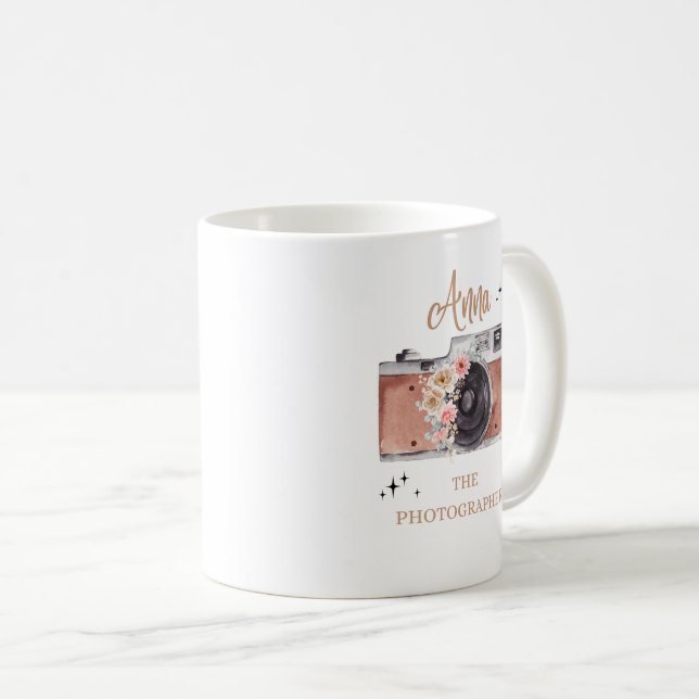 Mug photographe caméra vinaigre Texte personnalisé +++ (Devant droit)