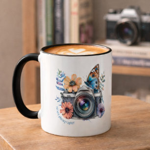 Mug Photographe de la nature Floral Papillon Poignée n
