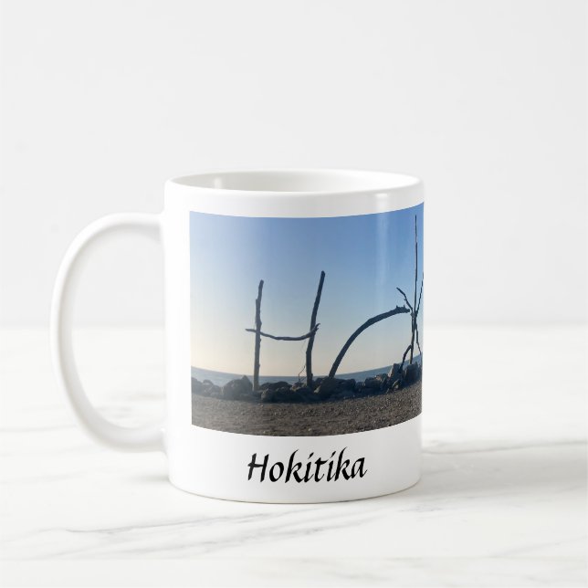Mug Photographie de la plage de Hokitika driftwood (Gauche)