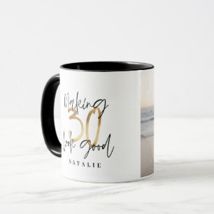 Mug Photographie en écriture moderne de 30 ans en noi