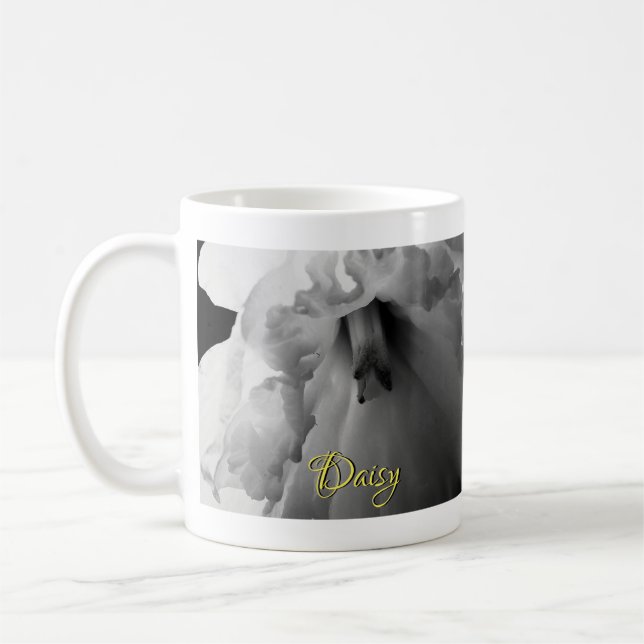 Mug Photographie personnalisée de la jonquille noire e (Gauche)