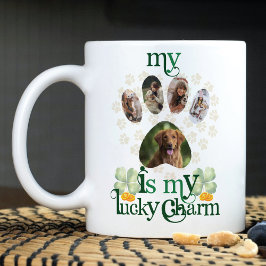 Mug Photos de chien Paw Saint Patrick's Day Personnali