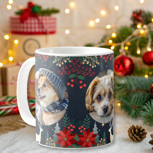 Mug photos de chiens de vacances personnalisées