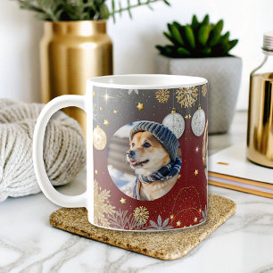 Mug photos de chiens de vacances personnalisées