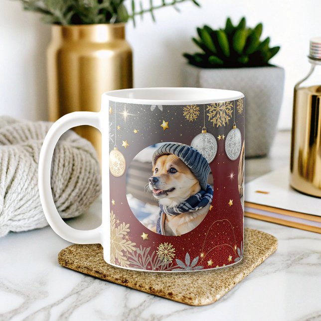 Mug photos de chiens de vacances personnalisées (Créateur téléchargé)