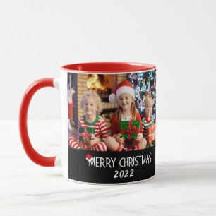 Mug Photos de famille Joyeux Noël Santa Hat 