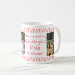 Mug Photos de la coutume 3 et texte - frontières rose