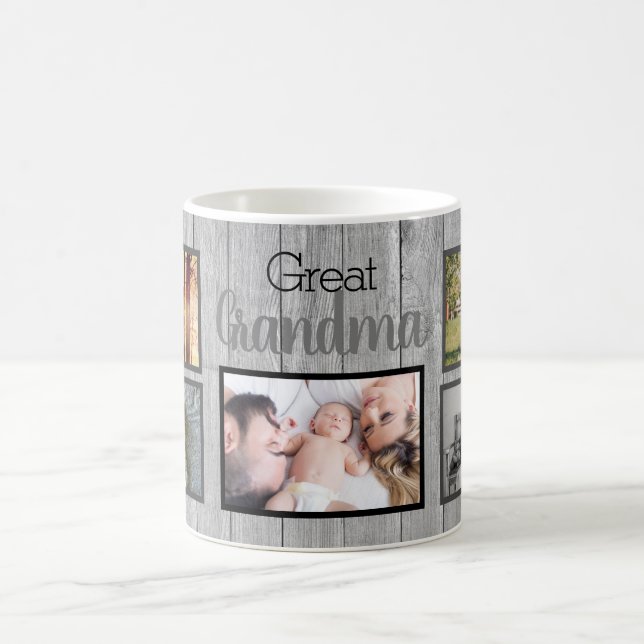 Mug Photos de la grande famille Grand-mère sur le bois (Centre)