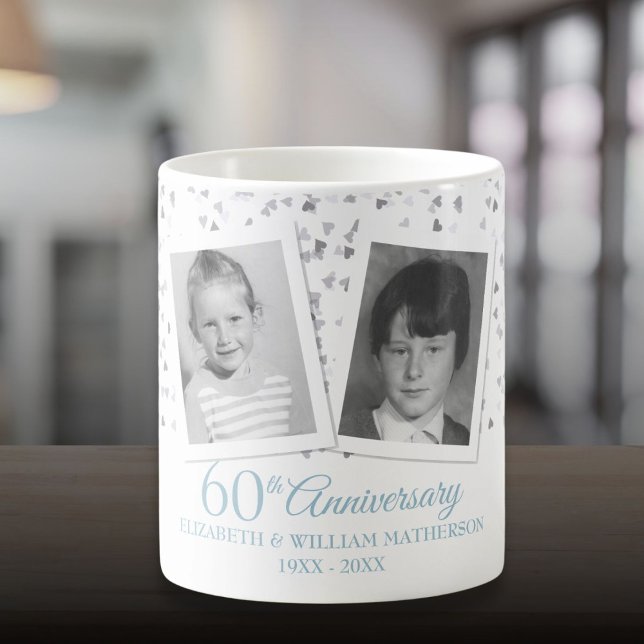 Mug Photos d'enfant pour un 60e anniversaire de mariag (60th Wedding Anniversary Child Photos Fun Coffee Mug)