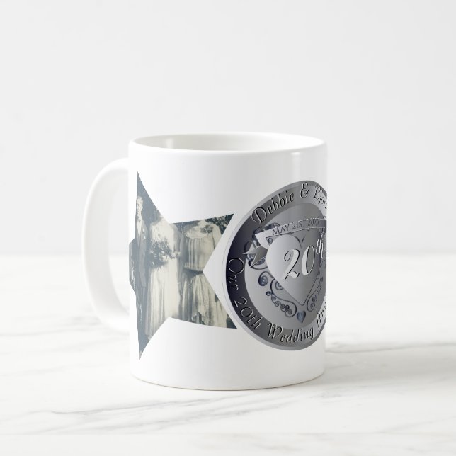 Mug Photos du 20e anniversaire du Mariage Platinum 2 é (Devant gauche)