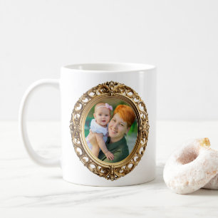 Mug Photos encadrées ovales ornementales fausses en or