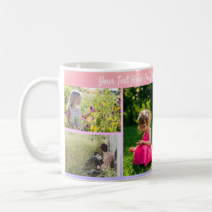 Mug Photos Personnalisées Texte/ Joli Motif Faux Rose