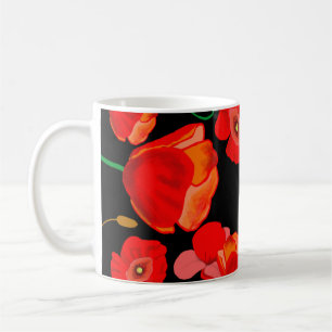 Mug Photos rouges sur arrière - plan noir