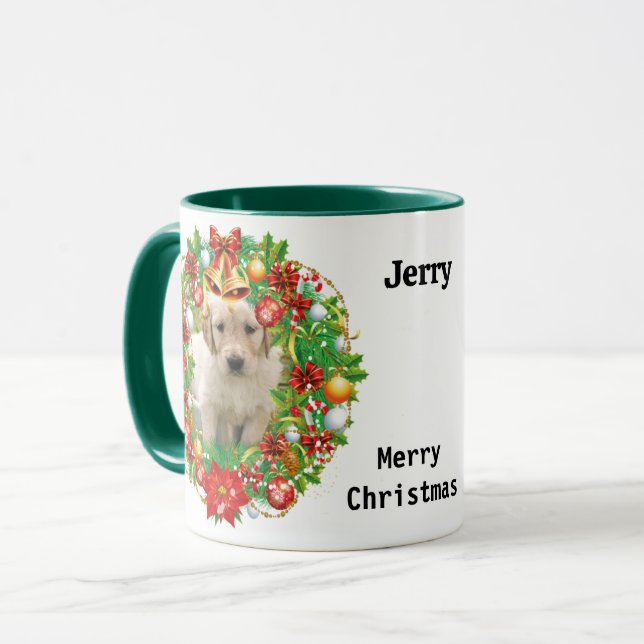 Mug Photos x 2 Cadeau de Noël Chien Maman Café (Devant gauche)