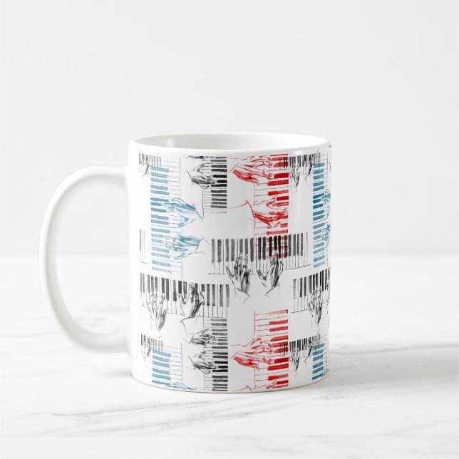 Mug Pianiste mains motif (Gauche)