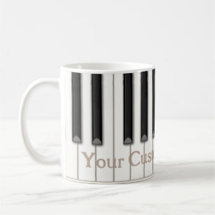 Mug Piano classique Keyes Texte personnalisé en 4 coul