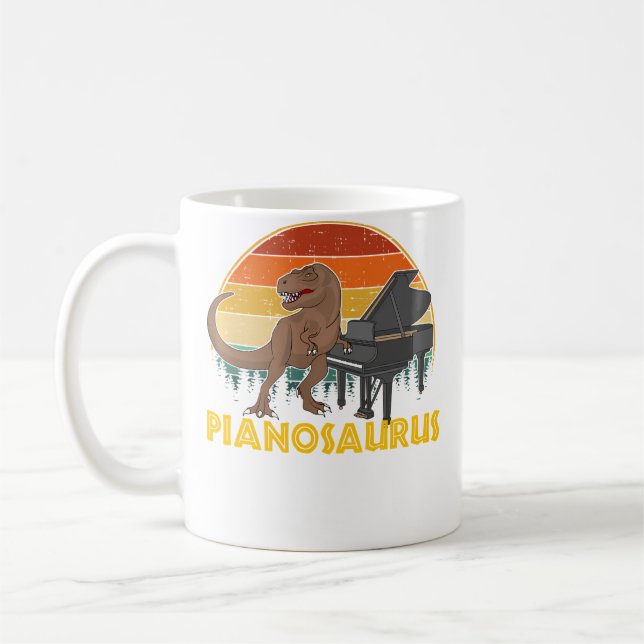 Mug Pianosaurus Pianist Player Piano (Gauche)