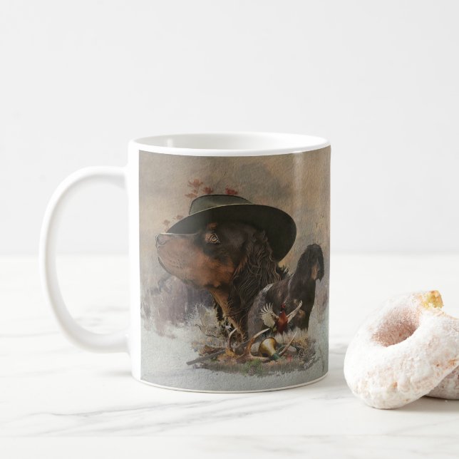 Mug Picardy Spaniel, Saison Chasse (Avec donut)