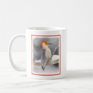 Mug Pichette à ventre rouge Peinture Art original d'oi