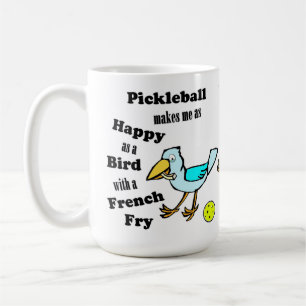 Mug Pickleball - Aussi Heureux Qu'Un Oiseau Avec Une F