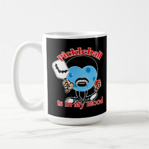 Mug Pickleball est dans mon sang Vampire Balle Bleue