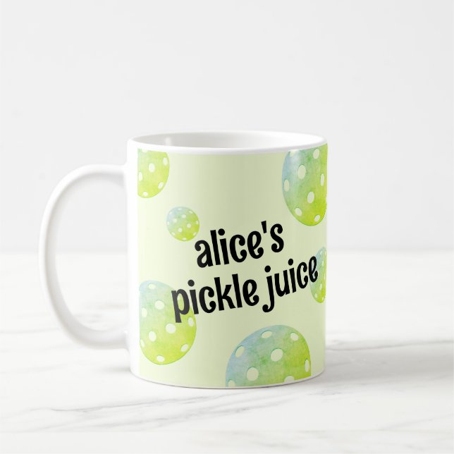 Mug Pickleball Player Gig Sports Green Custom Name (Gauche)