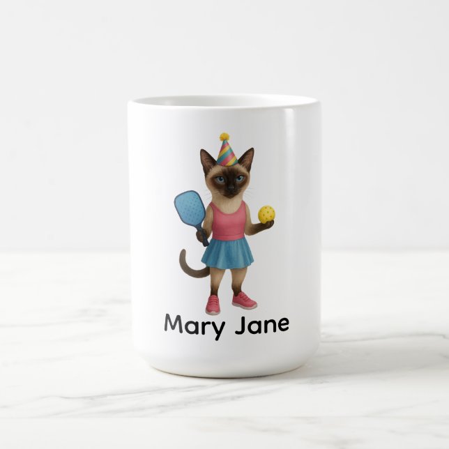 Mug Pickleball pour amoureux de les chats siamois (Centre)