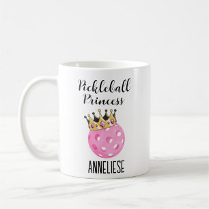 Mug Pickleball Princess Pink Aquarelle personnalisée