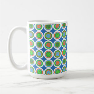 Mug Pickleball Summer Polka Dot Orange Green Blue Ball