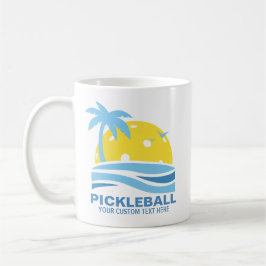 Mug Pickleball Tropical Palm Tree Sun Votre texte pers
