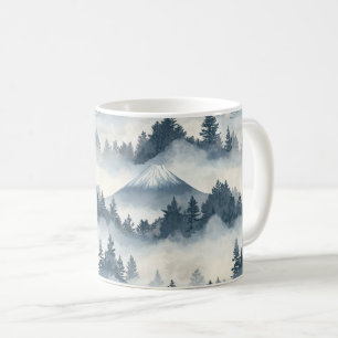 Mug Pics de montagnes enneigées douces - Bleu Blanc