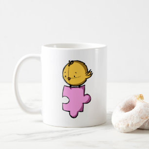 Mug Pièce de puzzle rose mignonne Bird