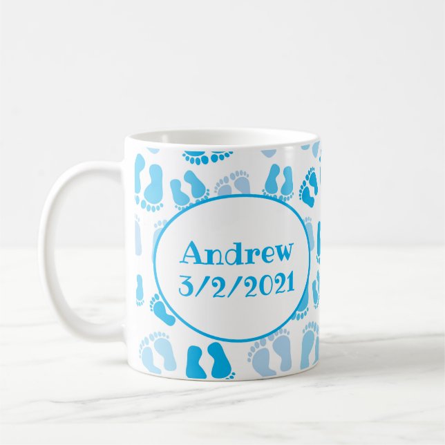 Mug Pieds bébé bébé garçon personnalisé (Gauche)