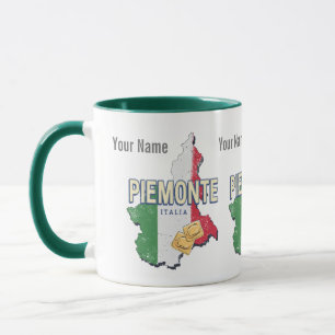 Mug Piémont Italie Région Rétro Carte Pâtes Vintages