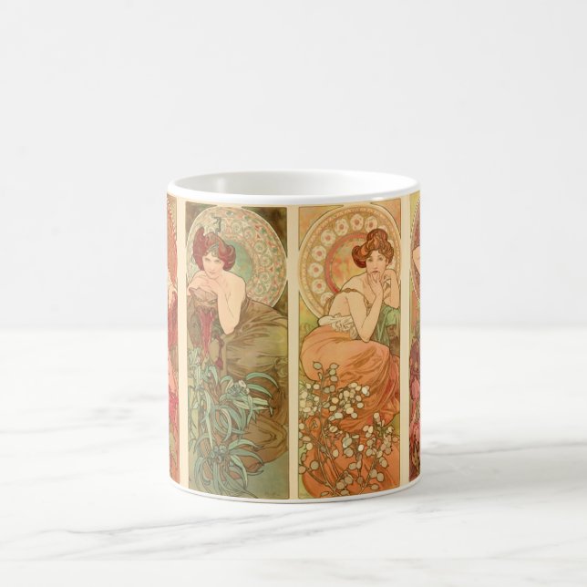 Mug Pierres et fleurs précieuses, Alphonse Mucha 1900 (Centre)