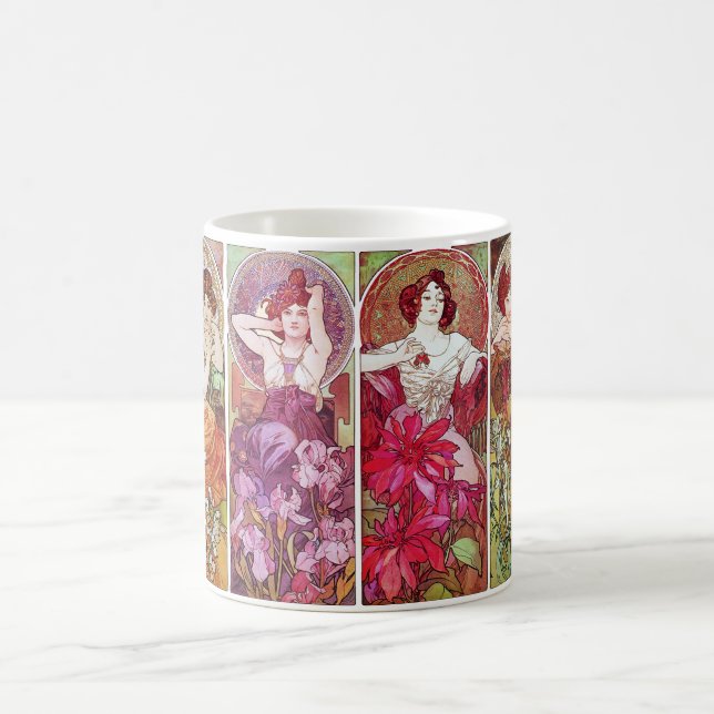 Mug Pierres précieuses et fleurs, Alphonse Mucha (Centre)
