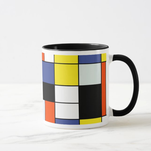 Mug Piet Mondrian Composition A - Art Moderne Abstrait (Droite)