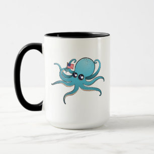 Mug Pieuvre tenant le drapeau américain