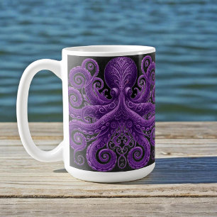 Mug Pieuvre violette Kraken victorien steampunk