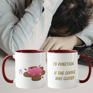 Mug Pig Coffee Humor  Je fonctionnerais si le café éta