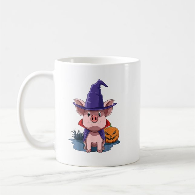 Mug Pig Halloween Pig Lover Gift Pig Halloween Pumpkin (Gauche)